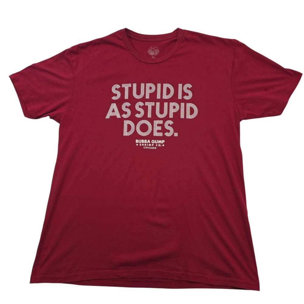 Bubba Gump Shrimp Co. Chicago T Shirt Mens XL Maroon Forrest Gump Movie‎